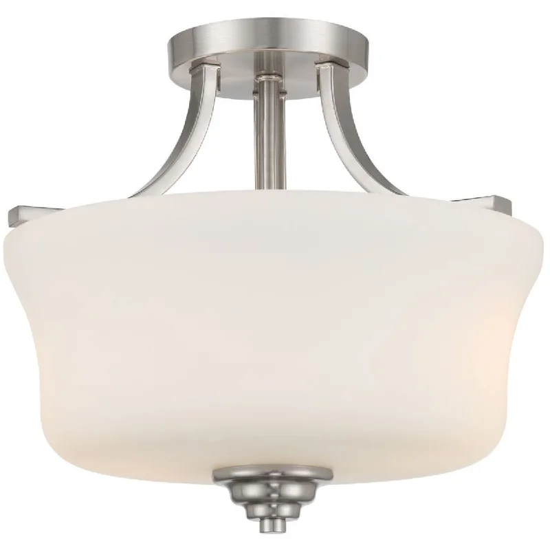 Industrial Task Lighting for Precision WorkstationsShyloh 13 in. 2 Lights Semi flush Mount Light Brushed Nickel finish
