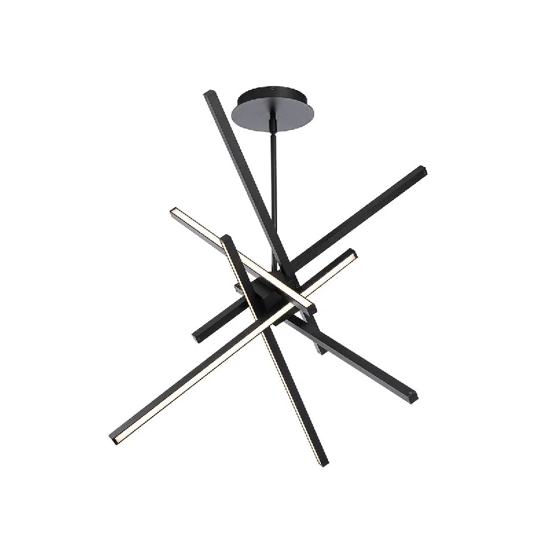 Industrial Ceiling - Mounted Lighting for Assembly PlantsParallax 29 in. LED Pendant Light Black Finish