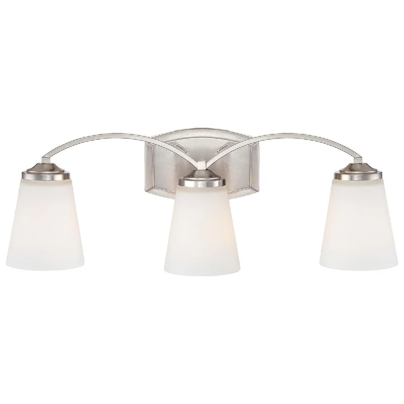 Industrial Area Lighting for Large Open SpacesOverland Park 23 In. 3 Lights Vanity Light Brushed Nickel Finish