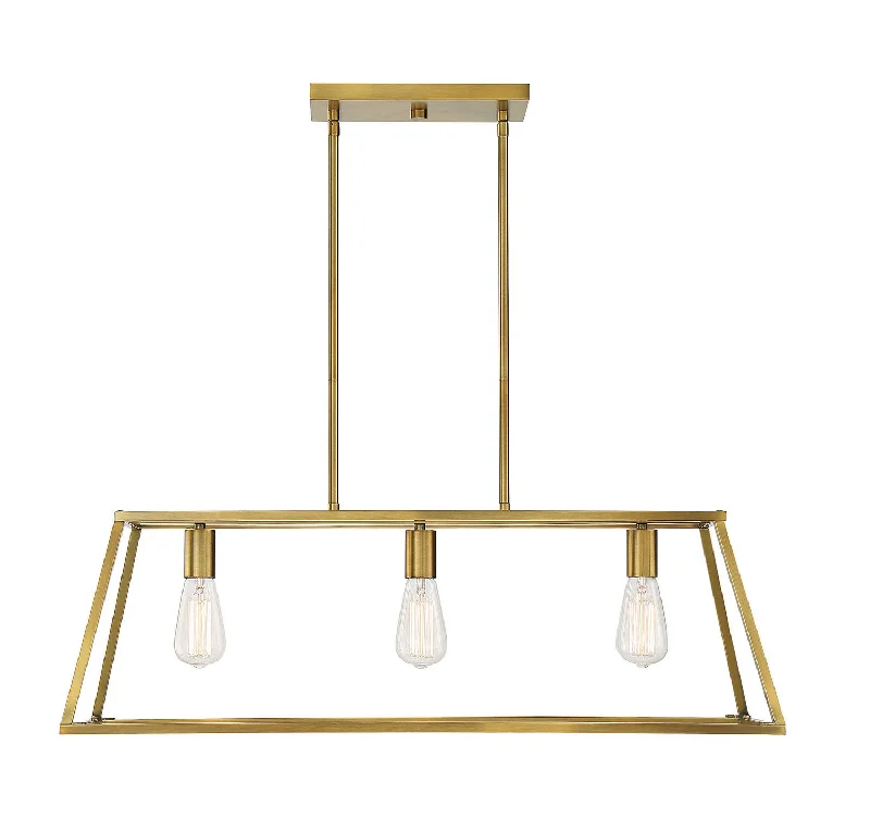 Industrial Flood Lighting for Outdoor Loading DocksDenton Three Light Linear Chandelier