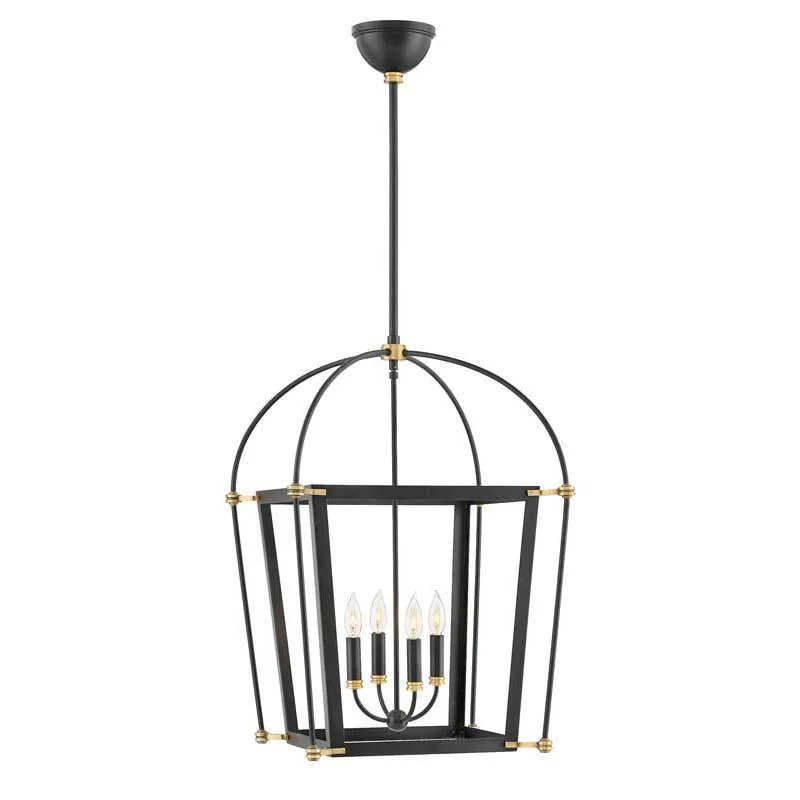 Track lighting for high - ceiling spacesHinkley 4055BK Chandelier Selby Black