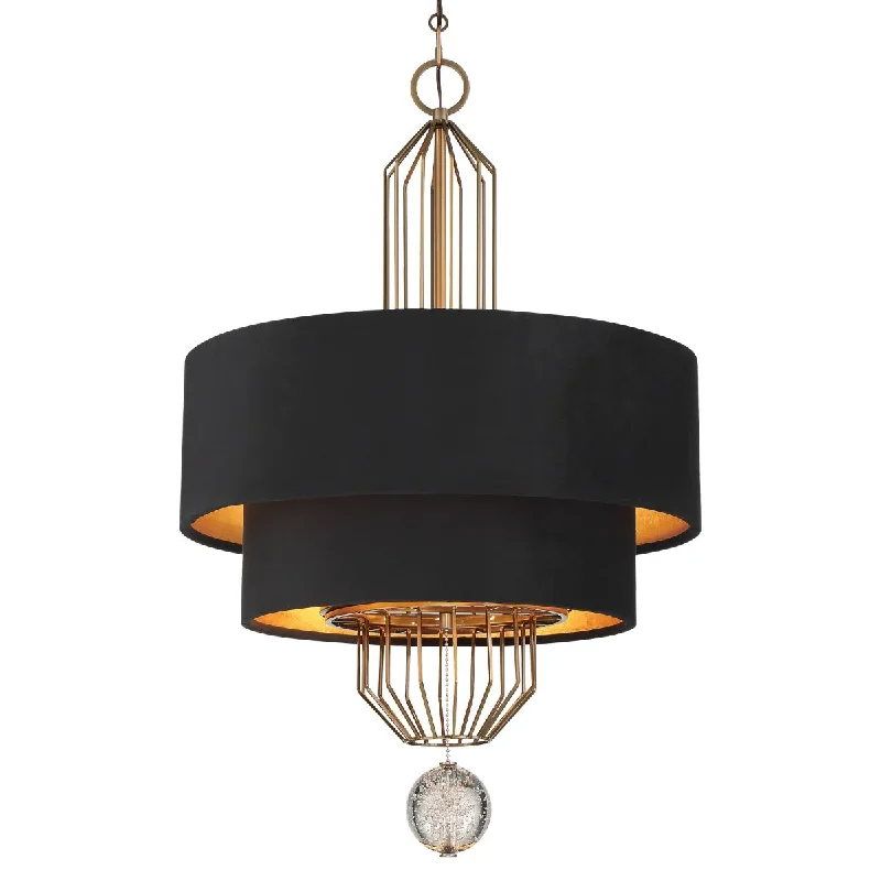 Industrial Lighting for Printing Press FacilitiesGrandeur 24 in. 8 Lights Pendant Light Black Finish