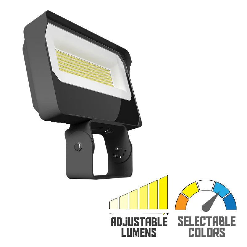 Industrial Pendant Lighting for Machine ShopsLED Flood Light, 90W, 14000 Lumens, 30K/40K/50K, 120-277V, Trunnion Mount, Bronze