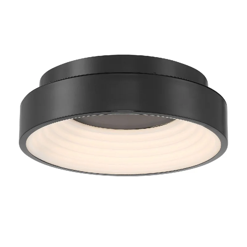 Industrial Flood Lighting for Outdoor Loading DocksConc 13 in. LED Flush Mount Light Coal Finish