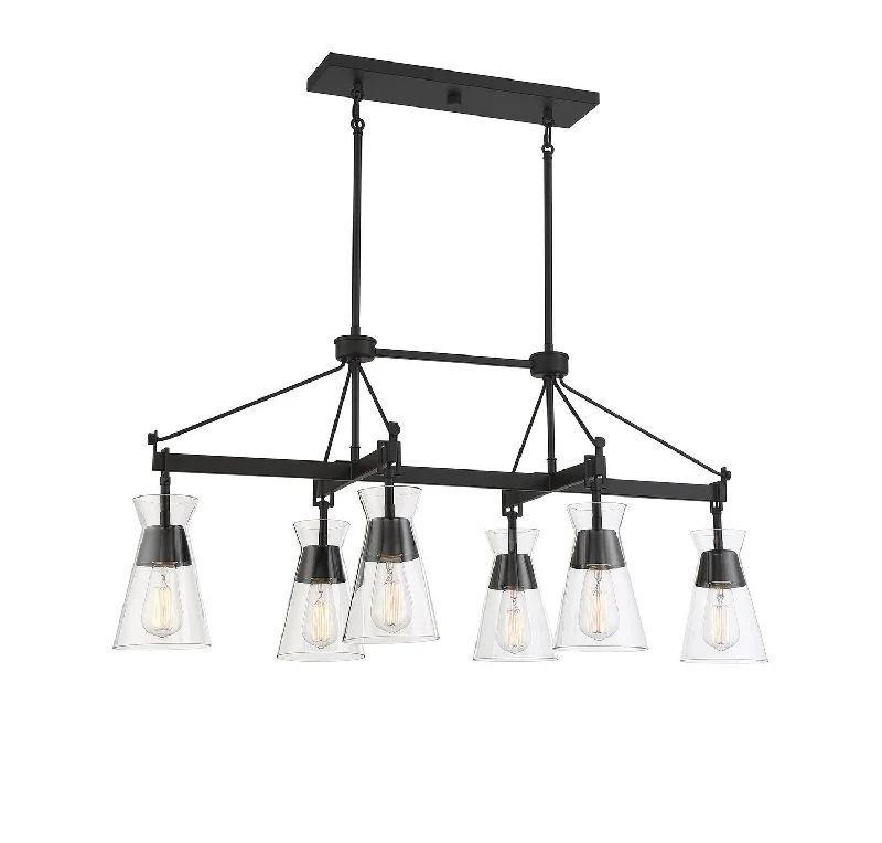 Industrial Flood Lighting for Outdoor Loading DocksLakewood Six Light Linear Chandelier