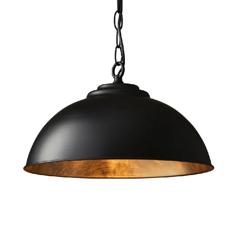 Energy - efficient track lighting fixturesSenna 1Lt Pendant -  Matt Black & Gold Leaf
