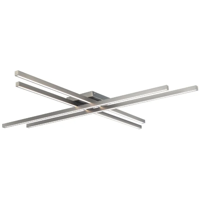 High - Bay LED Industrial Lighting for WarehousesParallax 42 in LED Flush Mount Light Selectable CCT Nickel Finish