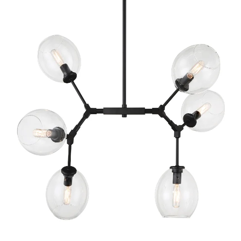 Industrial Lighting for Metal Fabrication ShopsNexpo 34 in. 6 lights Chandelier Coal finish