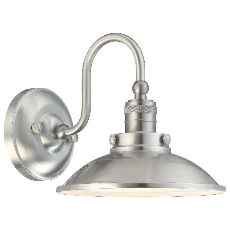 Industrial Lighting for Woodworking FactoriesBaytree Lane 9 in. LED Outdoor Barn Light Brushed Aluminum Finish
