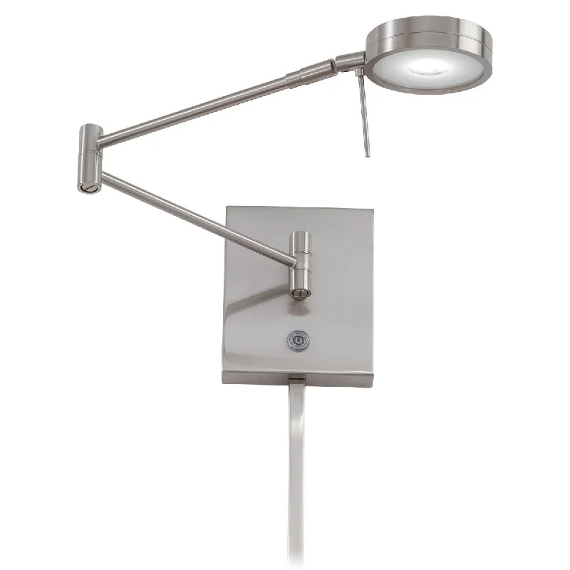 Industrial Area Lighting for Large Open SpacesGeorge's Reading Room Contemporary LED Swing Arm Wall Lamp Nickel Finish