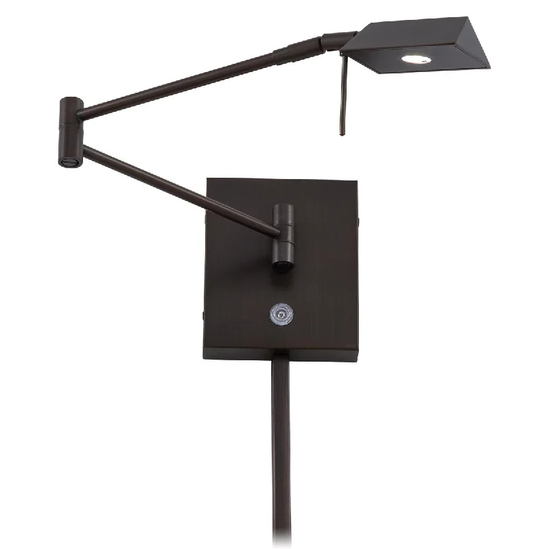 Durable Industrial Lighting for Harsh EnvironmentsGeorge's Reading Room Contemporary LED Swing Arm Wall Lamp Bronze finish