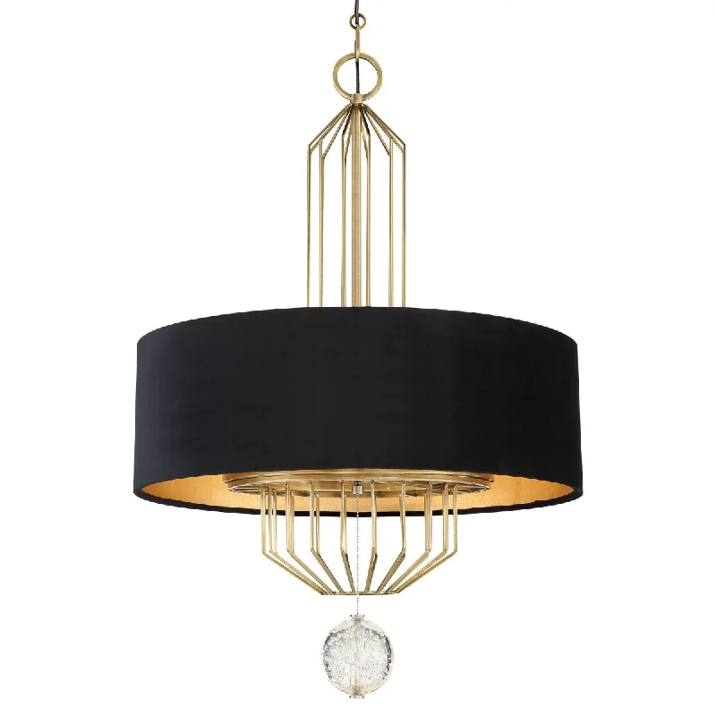 Industrial Lighting for Woodworking FactoriesGrandeur 24 in. 6 Lights Pendant Light Black Finish