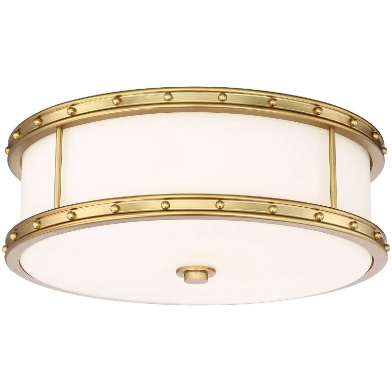 Industrial Lighting for Automotive Manufacturing Plants16 in. LED Flush Mount Light 2000 Lumens Gold finish