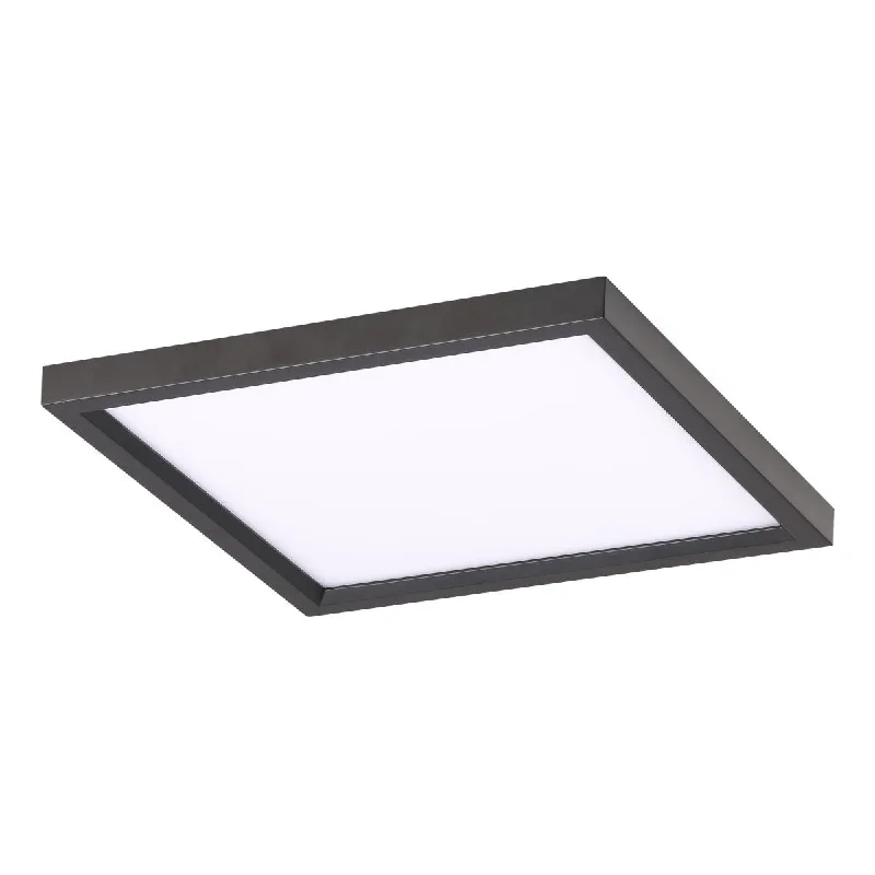 Industrial Lighting with High CRI (Color Rendering Index) for True Color Perception15 In. LED Flush Mount Disk Light Black Finish