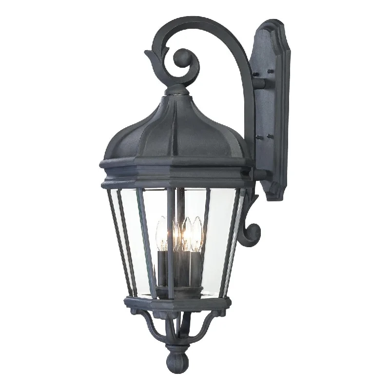 Dimmable Industrial Lighting for Ambiance ControlHarrison 29 in. 4 Lights Outdoor Wall Lantern Black Finish