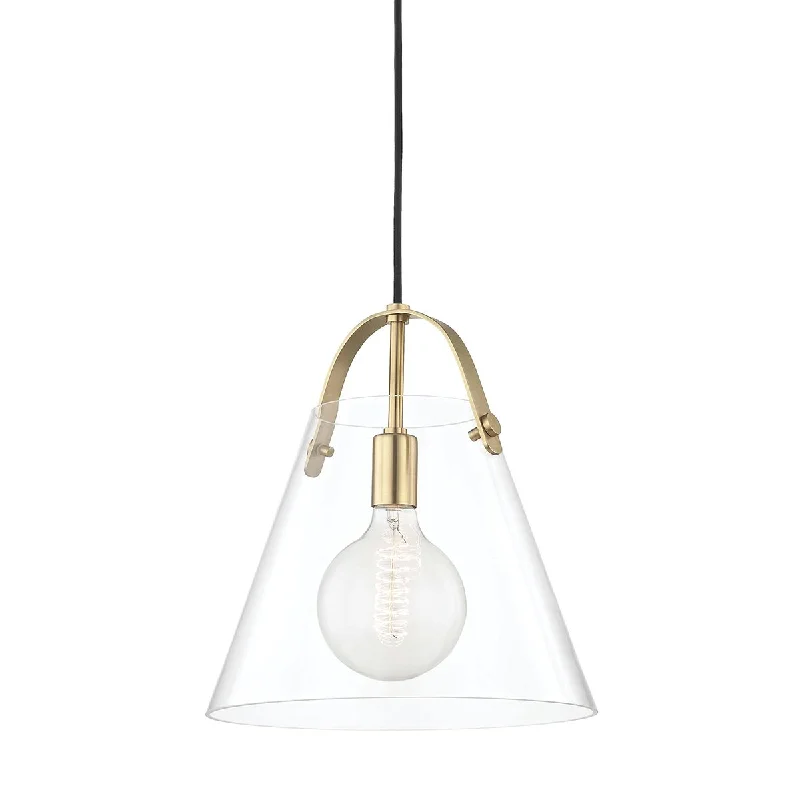 Industrial Lighting for Metal Fabrication ShopsKarin 13 in. Pendant Light Brass Finish