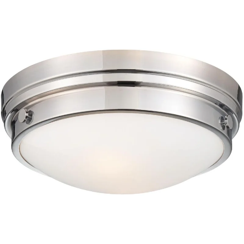 Industrial Wall - Mounted Lighting for Workshop Walls13 in. 2 Lights Flush Mount Light Chrome finish