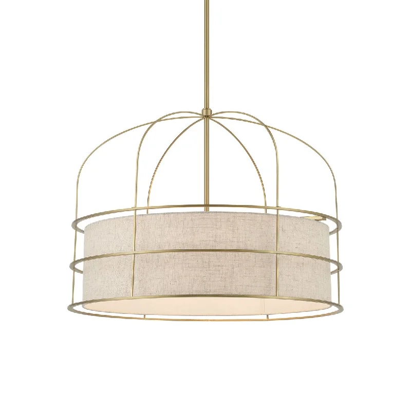 Industrial Lighting for Automotive Manufacturing PlantsGateway Park 26 In. 6 Lights Pendant Light Brass Finish