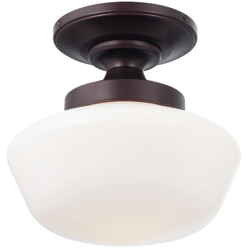 Industrial Lighting for Food Processing Factories12 in. Semi flush Mount Light Bronze finish