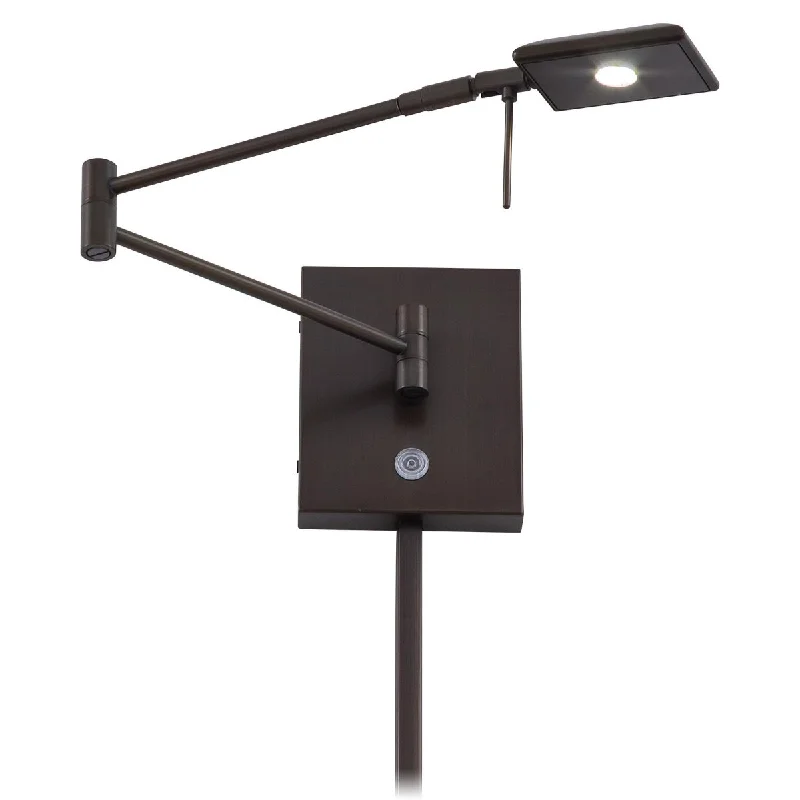 Industrial Lighting for Printing Press FacilitiesGeorge's Reading Room Contemporary LED Swing Arm Wall Lamp Bronze finish