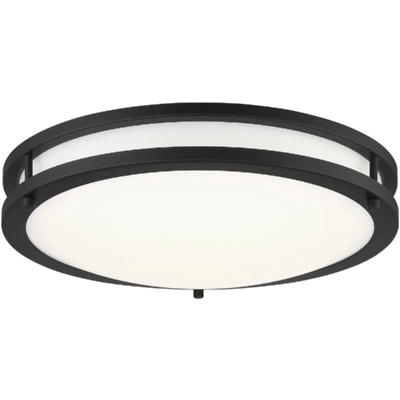 Corrosion - Resistant Industrial Lighting for Coastal Factories16 in. LED Flush Mount Light Black finish