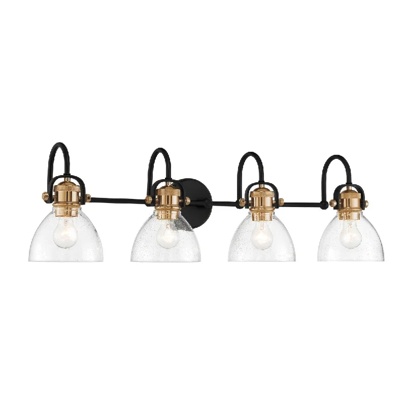 Industrial Lighting for Textile MillsMonico 38 in. 4 Lights Vanity Light Bronze & Brass finish