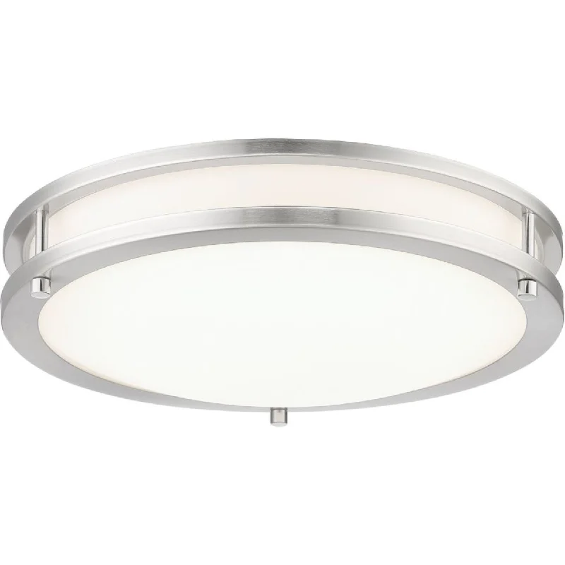 Dust - Resistant Industrial Lighting for Dirty Workspaces16 in. LED Flush Mount Light Brushed Nickel finish