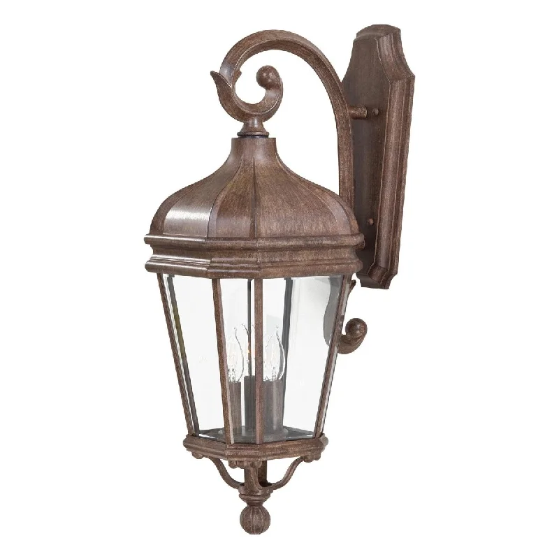 Explosion - Proof Industrial Lighting for Hazardous LocationsHarrison 28 in. 3 Lights Outdoor Wall Lantern Vintage Rust Finish