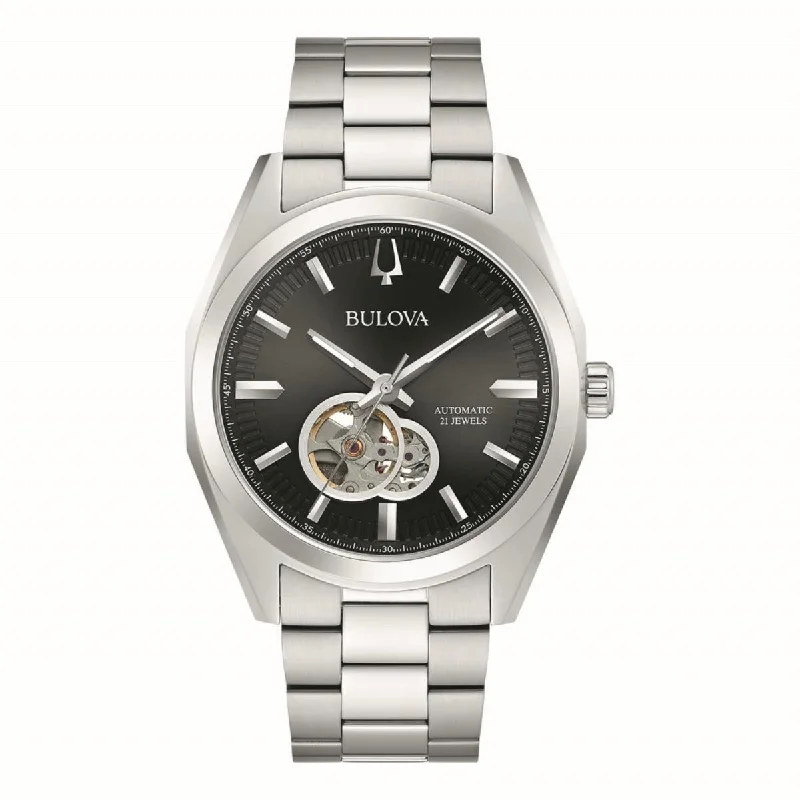 Bulova Automatic Watch with Round Dial and Stainless Steel Bracelet. 96A270