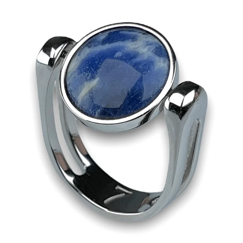 Sodalite Crystal Fidget Ring