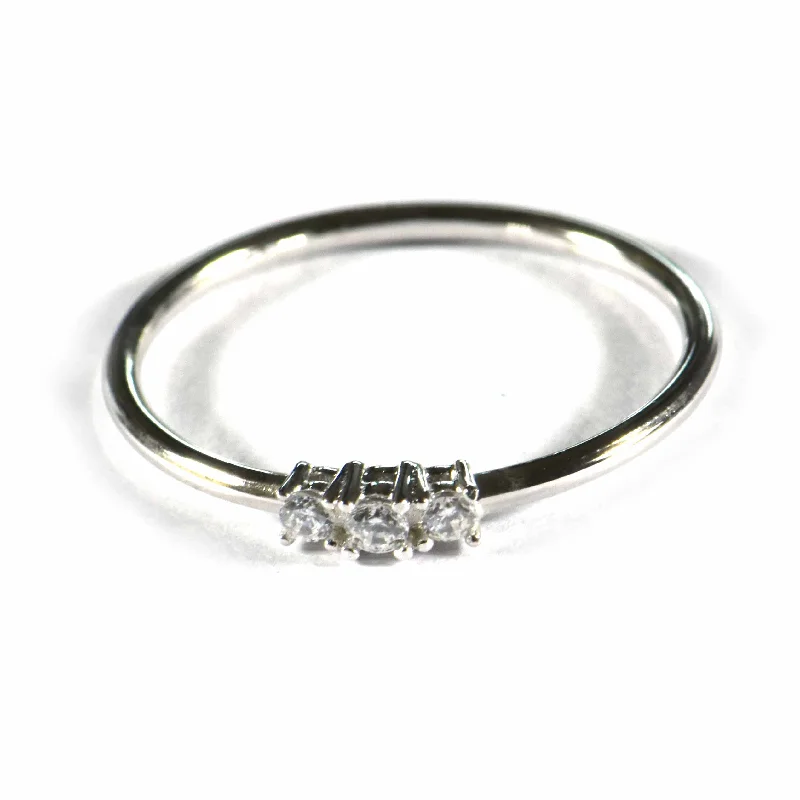 3 stone silver ring