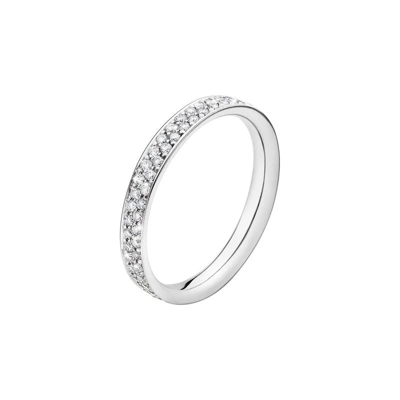 Magic 18K White Gold Ring w. Pavé Diamonds