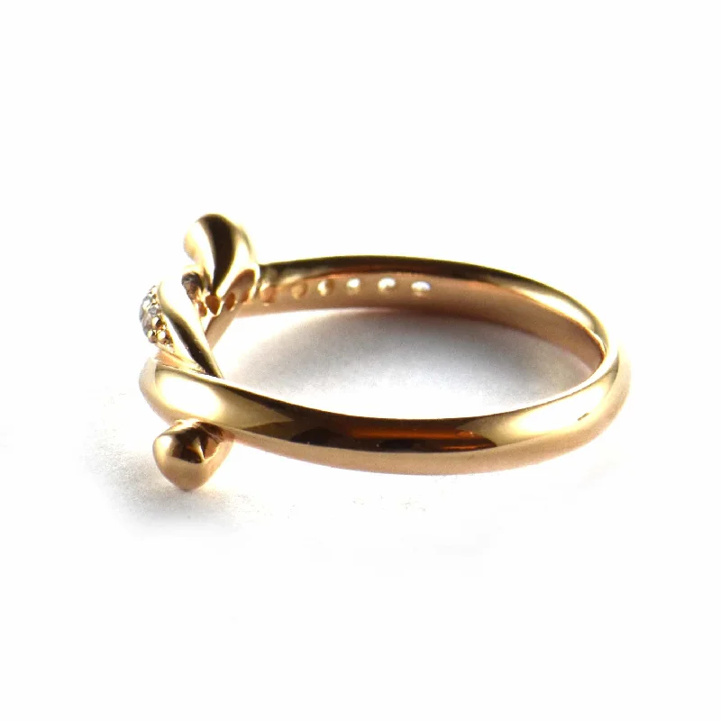 Knot silver ring with pink gold plating