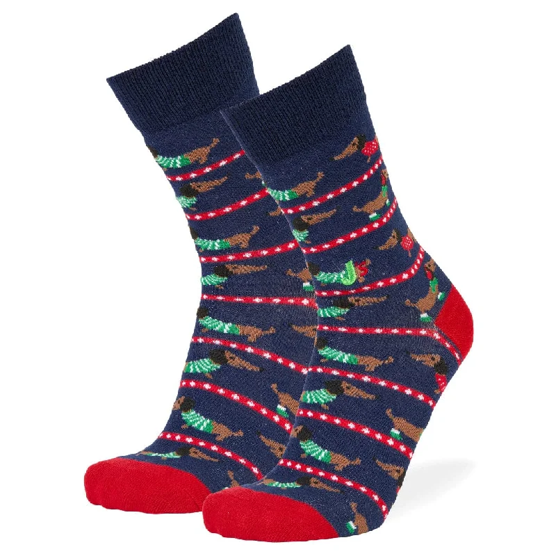 Christmas Dachshund Crew Socks