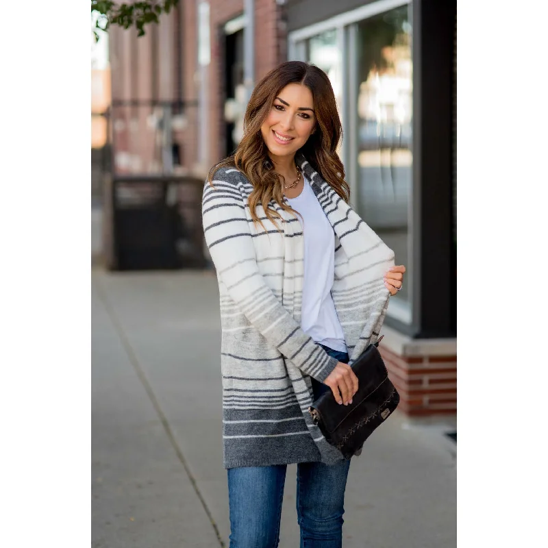 Striped Ombre Cardigan