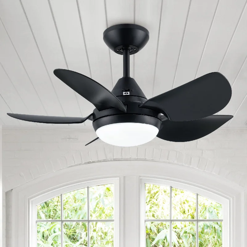 Chandeliers with Dimmable Lights for Ambiance ControlChandeliers with Dimmable Lights for Ambiance Control30 in. Indoor Integrated LED Matte Black Small Ceiling Fan Downrod Mount with Light Kit and Remote Control - 30 INCHES