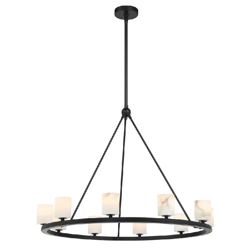 Chandeliers with Murano Glass for a High - End Artistic TouchChandeliers with Murano Glass for a High - End Artistic TouchAragon 10 Light Matte Black Chandelier