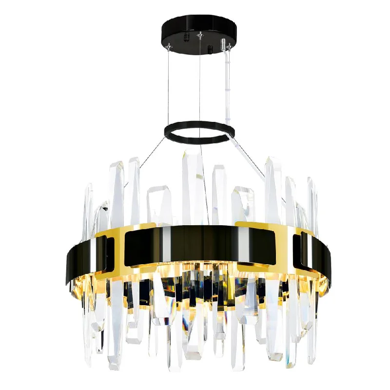 Oversized Chandeliers as a Statement Piece in Living RoomsOversized Chandeliers as a Statement Piece in Living RoomsAya LED Integrated Pearl Black Chandelier