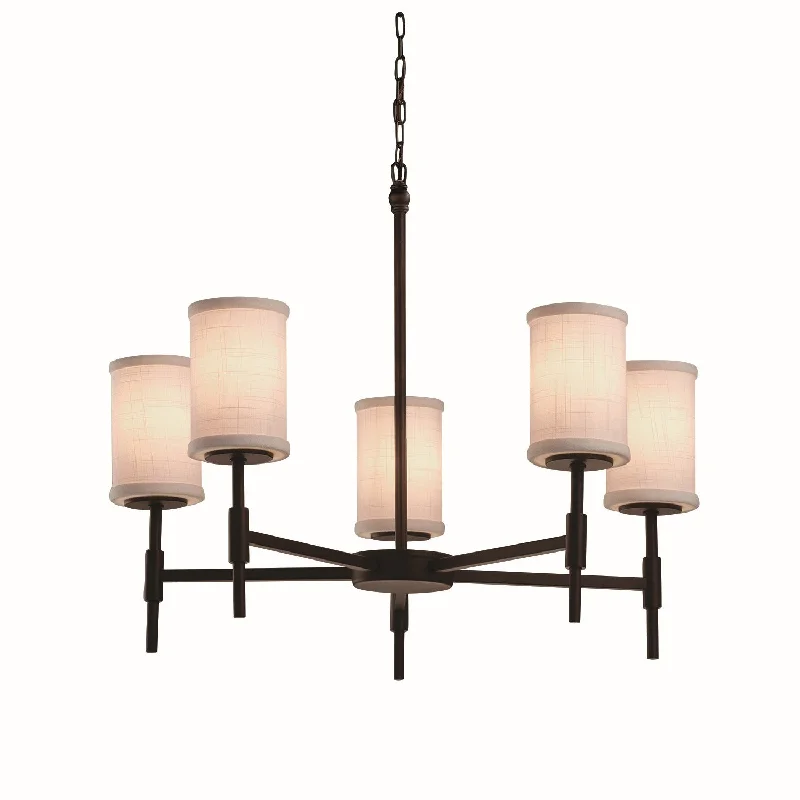 Chandeliers with Candle - Style Bulbs for a Classic AestheticChandeliers with Candle - Style Bulbs for a Classic AestheticTextile Five Light Chandelier
