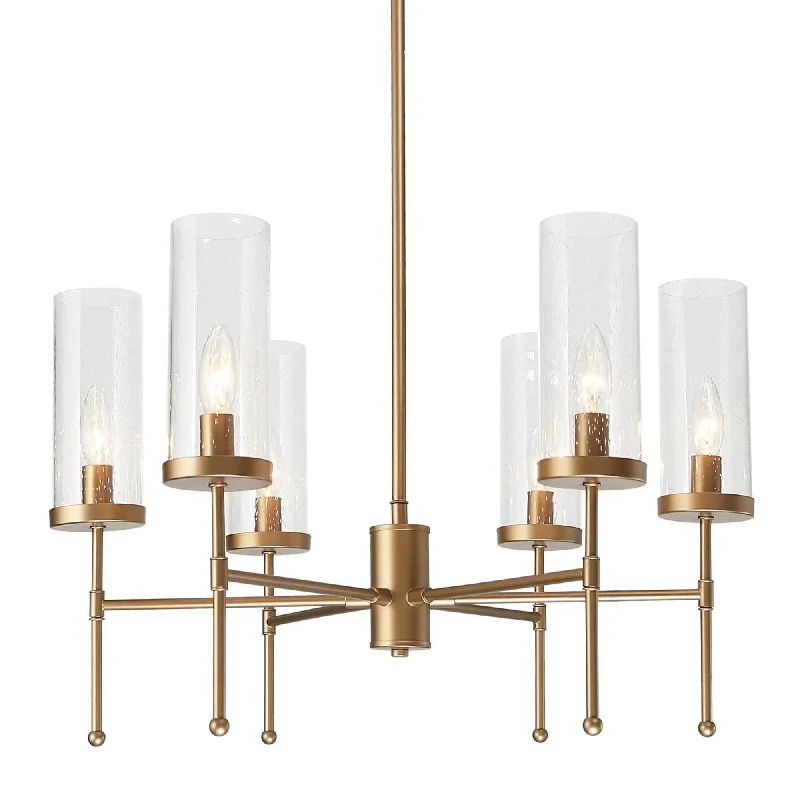 Rustic Wood Chandeliers for Country - Style HousesRustic Wood Chandeliers for Country - Style HousesLeptogorgia 6-Light Medium Gold Chandelier