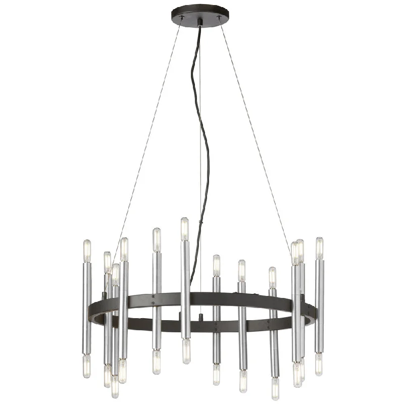 Chandeliers with Metal Frames in Bronze FinishChandeliers with Metal Frames in Bronze Finish24 Lights Chandelier, MB & PC