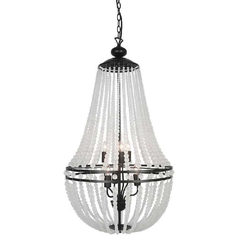 Large Chandeliers for Grand Halls and FoyersLarge Chandeliers for Grand Halls and Foyers6 Lights Incan Chandelier Matte Black w/ Frosted Beads Large Chandeliers for Grand Halls and FoyersLarge Chandeliers for Grand Halls and Foyers6 Lights Incan Chandelier Matte Black w/ Frosted Beads