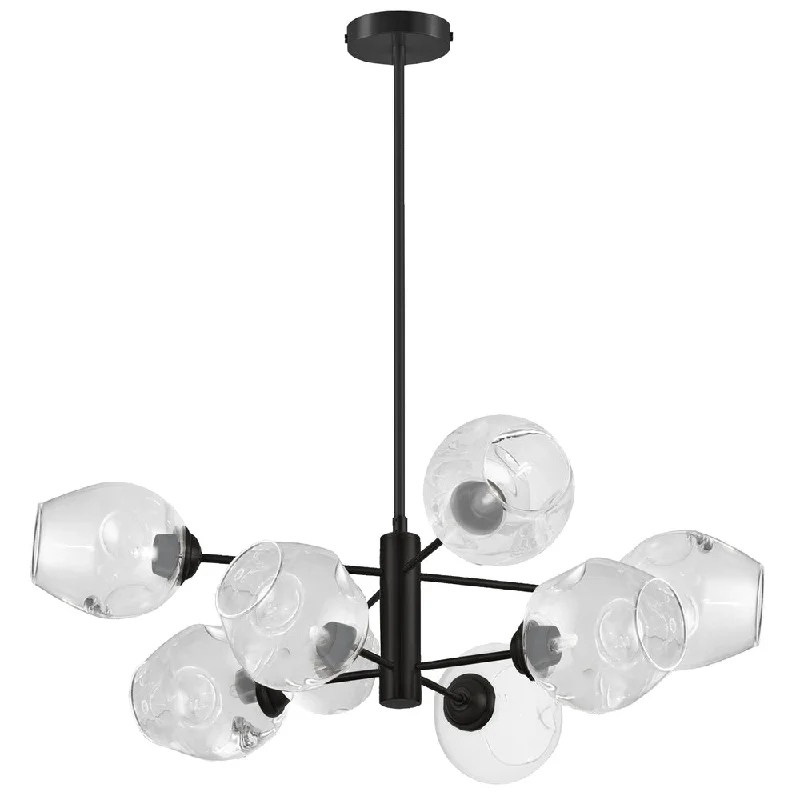 Mid - Century Modern Chandeliers for Vintage AppealMid - Century Modern Chandeliers for Vintage Appeal8 Lights Chandelier, MB w/ Clear Glass Mid - Century Modern Chandeliers for Vintage AppealMid - Century Modern Chandeliers for Vintage Appeal8 Lights Chandelier, MB w/ Clear Glass