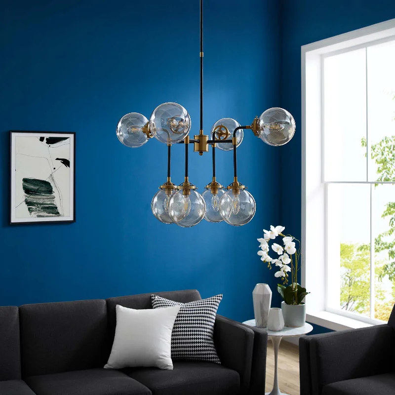 Chandeliers with Metal Frames in Gold FinishChandeliers with Metal Frames in Gold FinishAmbition Amber Glass And Antique Brass 8 Light Pendant Chandelier By Modway - EEI-2883 Chandeliers with Metal Frames in Gold FinishChandeliers with Metal Frames in Gold FinishAmbition Amber Glass And Antique Brass 8 Light Pendant Chandelier By Modway - EEI-2883