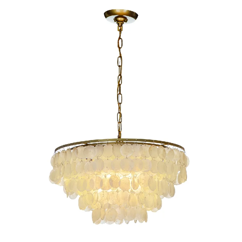 Industrial Iron Chandeliers for Loft - Inspired SpacesIndustrial Iron Chandeliers for Loft - Inspired SpacesOpen Box - 4-Light Farmhouse Tiered Antique Gold Capiz Chandelier with Seashell Accents - D19.7" Industrial Iron Chandeliers for Loft - Inspired SpacesIndustrial Iron Chandeliers for Loft - Inspired SpacesOpen Box - 4-Light Farmhouse Tiered Antique Gold Capiz Chandelier with Seashell Accents - D19.7"