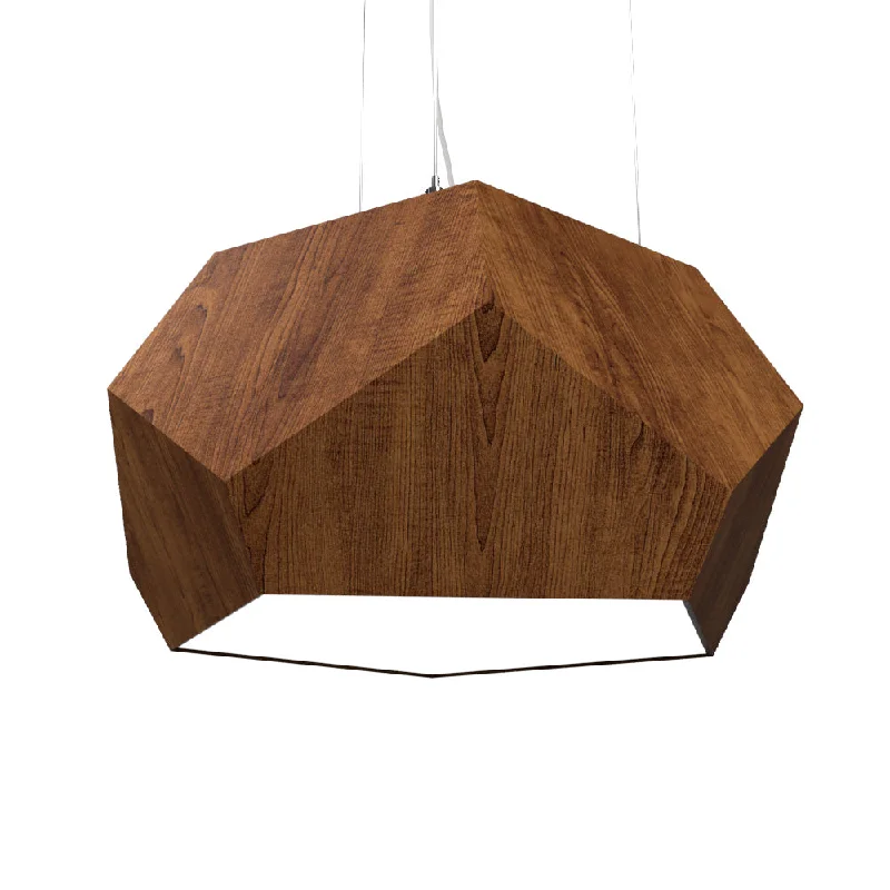 Tropical - Themed Ceiling Lights with Palm - Leaf Shapes and Rattan WrapsTropical - Themed Ceiling Lights with Palm - Leaf Shapes and Rattan WrapsAccord Facet 1227.06 Pendant Light - Imbuia