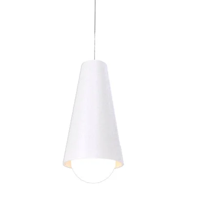 Scandinavian Style Ceiling Lights with Light Wood AccentsScandinavian Style Ceiling Lights with Light Wood AccentsAccord Conical 1250.25 Pendant Light - Iredesent White