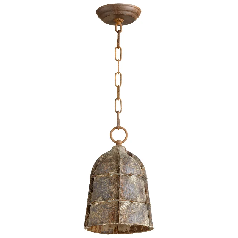 African - Inspired Ceiling Lights with Tribal Patterns and Natural MaterialsAfrican - Inspired Ceiling Lights with Tribal Patterns and Natural MaterialsCyan Design 06260 Small Rusto One Light Pendant