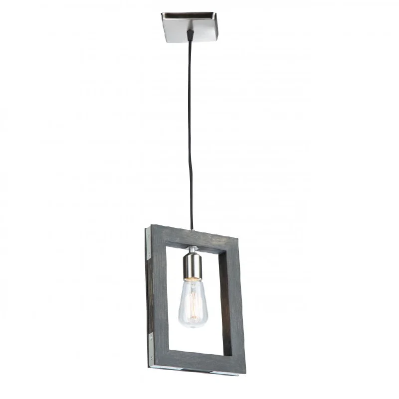 Japanese - Inspired Ceiling Lights with Shoji - Screen - like DiffusersJapanese - Inspired Ceiling Lights with Shoji - Screen - like DiffusersGatehouse 1 Light Pendant (Dark Pine & Brushed Nickel)