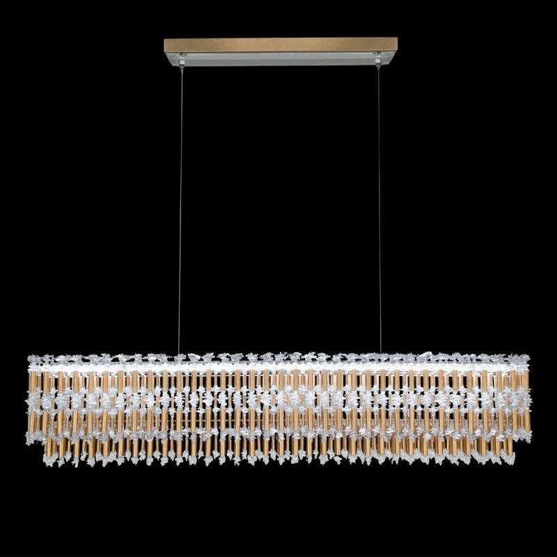 Tropical - Themed Ceiling Lights with Palm - Leaf Shapes and Rattan WrapsTropical - Themed Ceiling Lights with Palm - Leaf Shapes and Rattan WrapsSchonbek S8148 Tahitian 1-lt 48" LED Island Light